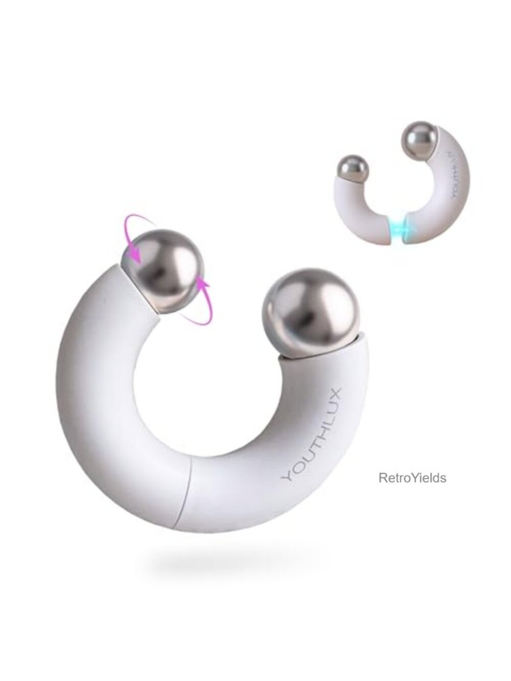 MagniGlow Magnetic Ice Globes Face Roller Dual Rollers Stainless Steel Cooling